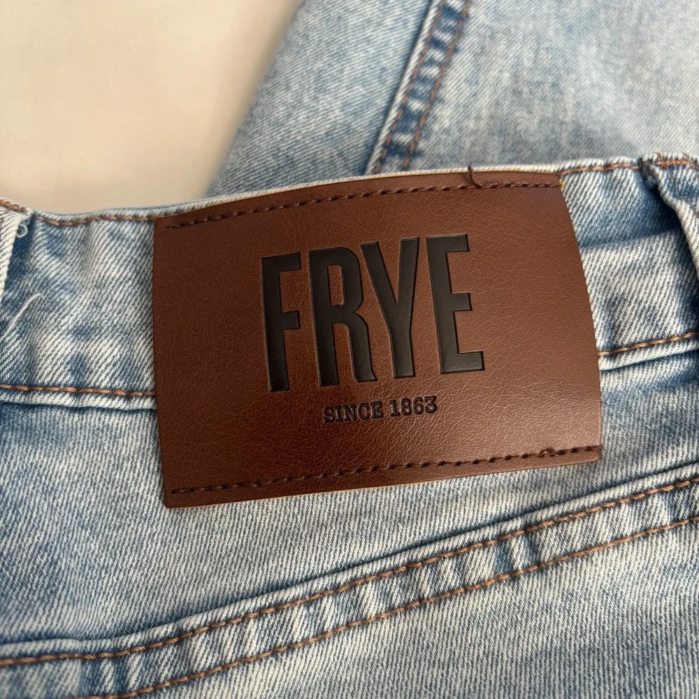 FRYE Womens 4/27 Light Wash Acid‎ Wash Denim Jeans Straight Leg